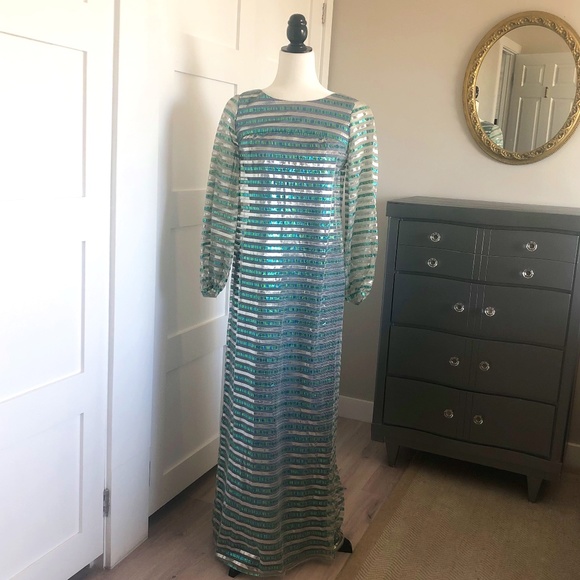 Vintage metallic Prom/Evening/Bridesmaid dress. - Picture 1 of 14